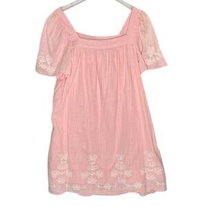 Draper James L Maren Shift Dress in Pink Embroidered Floral Shift Cotton
